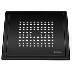 Online Lattiakaivonkansi Outline Neliö 200x200 mm musta Lattiakaivot
