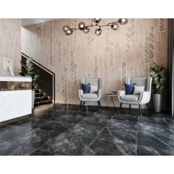 Clearance Lattialaatta GoldenTile Space Stone 59.5x59.5 cm musta Pakkasenkestävät Laatat|Lattialaatat