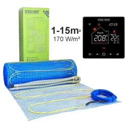 Lattialämmitysmatto 1 m², 170 W/m² + Wi-Fi termostaatti SN-20, eri kokoja*Grand Meyer Best
