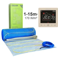 Lattialämmitysmatto 1 m², 170 W/m² + Wi-Fi termostaatti SN-15, eri kokoja*Grand Meyer Hot