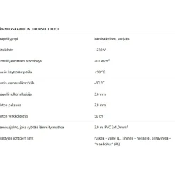 Lattialämmitysmatto THM200 0,75 m², 200W/m², 150W*Grand Meyer Sale