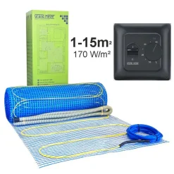 Outlet Lattialämmitysmatto , 170 W/m² + termostaatti MST-10, eri kokoja Lattialämmitysmatot|Lattialämmitys