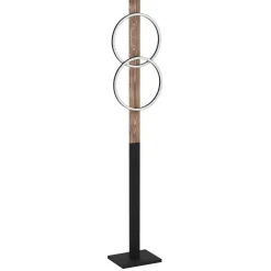 Lattiavalaisin Boyal, 150cm, 2xLED 12W, IP20, musta/puu Lattiavalaisimet
