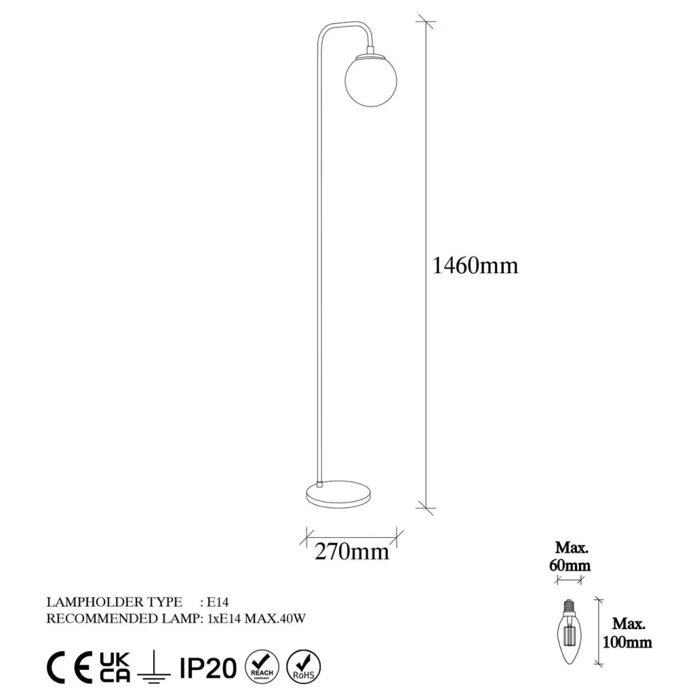 Lattiavalaisin Dor v2, musta*Linento Lighting Clearance