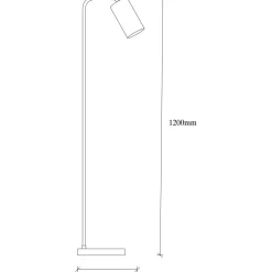 Discount Lattiavalaisin Emek 120 cm musta/kulta Lattiavalaisimet