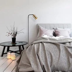 Discount Lattiavalaisin Emek 120 cm musta/kulta Lattiavalaisimet