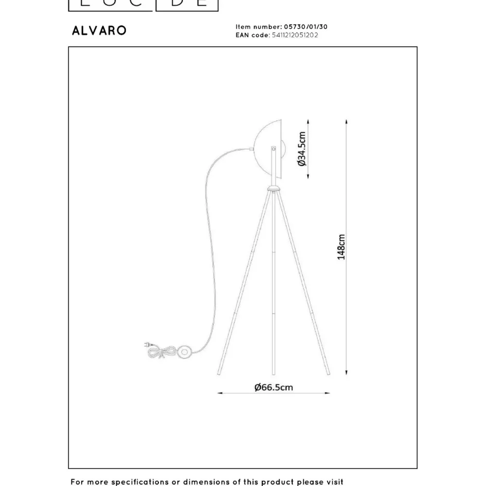 Discount Lattiavalaisin Alvaro, 34.5x66.5cm, IP20, musta Lattiavalaisimet