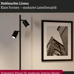 Online Lattiavalaisin Lirena 157.5 cm max. 2x7W, mattamusta Lattiavalaisimet