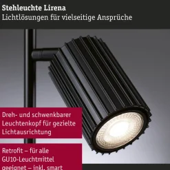 Online Lattiavalaisin Lirena 157.5 cm max. 2x7W, mattamusta Lattiavalaisimet