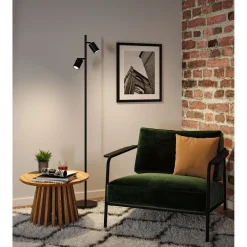 Online Lattiavalaisin Lirena 157.5 cm max. 2x7W, mattamusta Lattiavalaisimet
