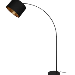 Outlet Lattiavalaisin Bolivia E27 mattamusta/kulta Lattiavalaisimet