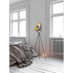 Lattiavalaisin Chewy 160cm E27 mattamusta/kulta*Trio