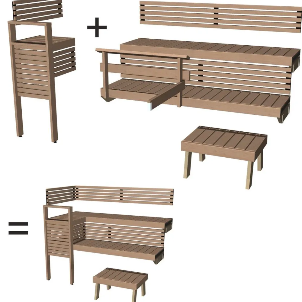 Laudepaketti Formula 22 2200/450 mm kulmalaude tervaleppä*Harvia Outlet