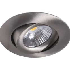 LED-alasvalo Compact Ø90x40 mm IP44 7W/830 himmennettävä suunnattava satiini nikkeli*Airam Sale