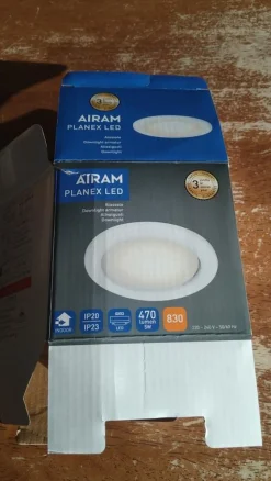 LED-alasvalo Planex, 5W/828, GX53, Ø104x39mm, IP23, valkoinen*Airam Hot