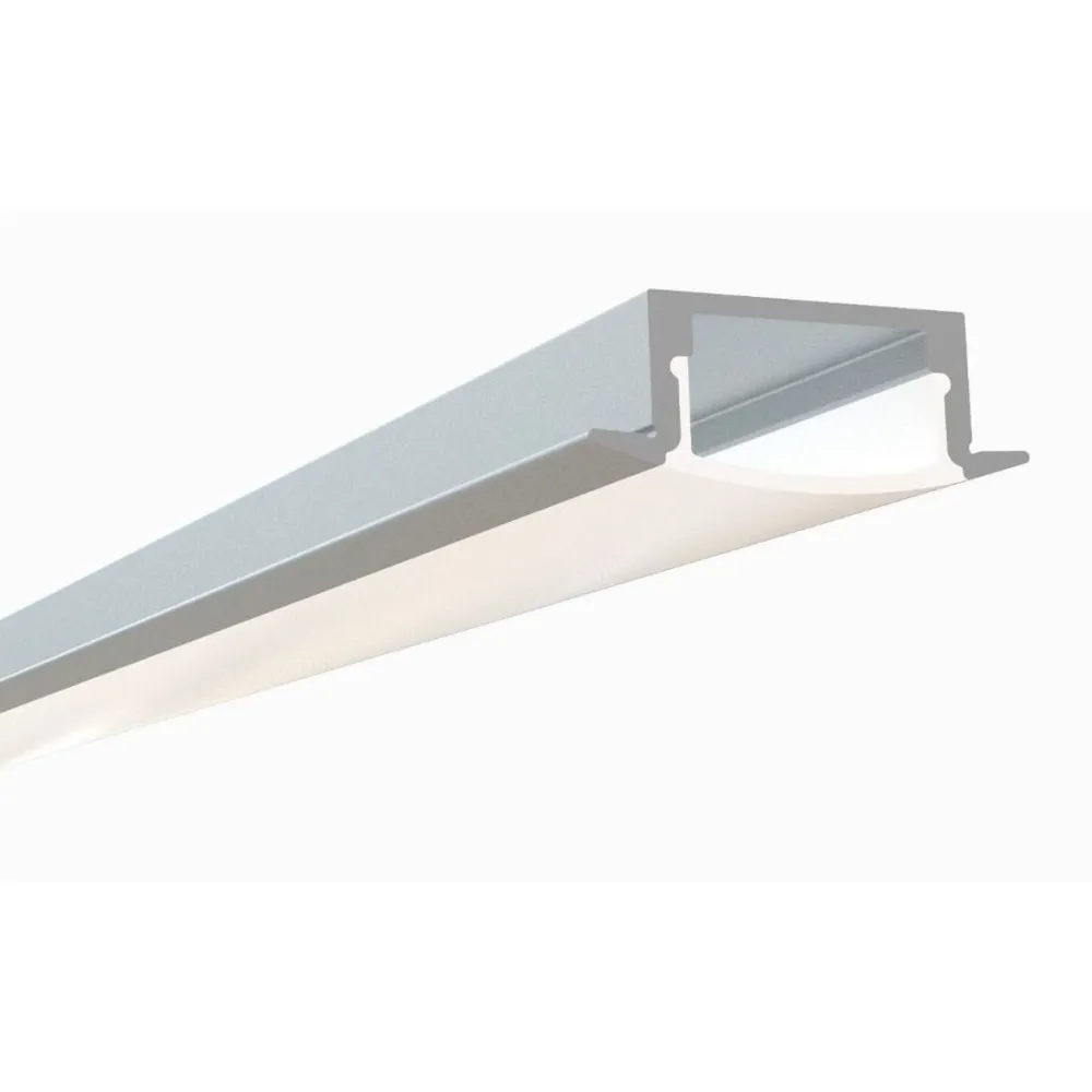 LED-asennuslista Embed läpikuultava kansi 2000x23/17x8mm alumiini*FTLight New