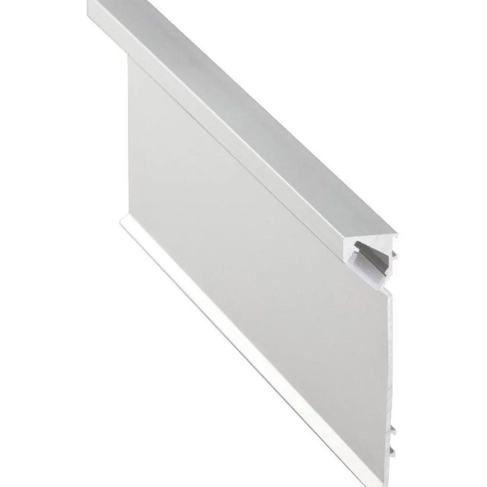 New LED-jalkalistan päätypala F-320A, alumiini, mattahopea Alumiinilistat
