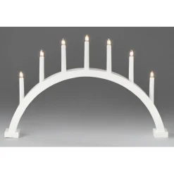 Best LED-kaarikynttelikkö , 38.5x59cm, 7-osainen, valkoiseksi maalattua puuta Jouluvalot Ja Koristevalot