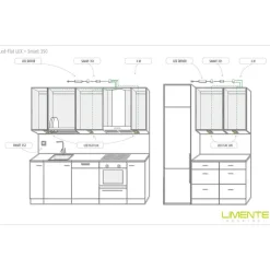 Online LED-kalustevalaisin Flat 12 LUX 4 kpl + virtalähde valkoinen/musta Keittiövalaisimet