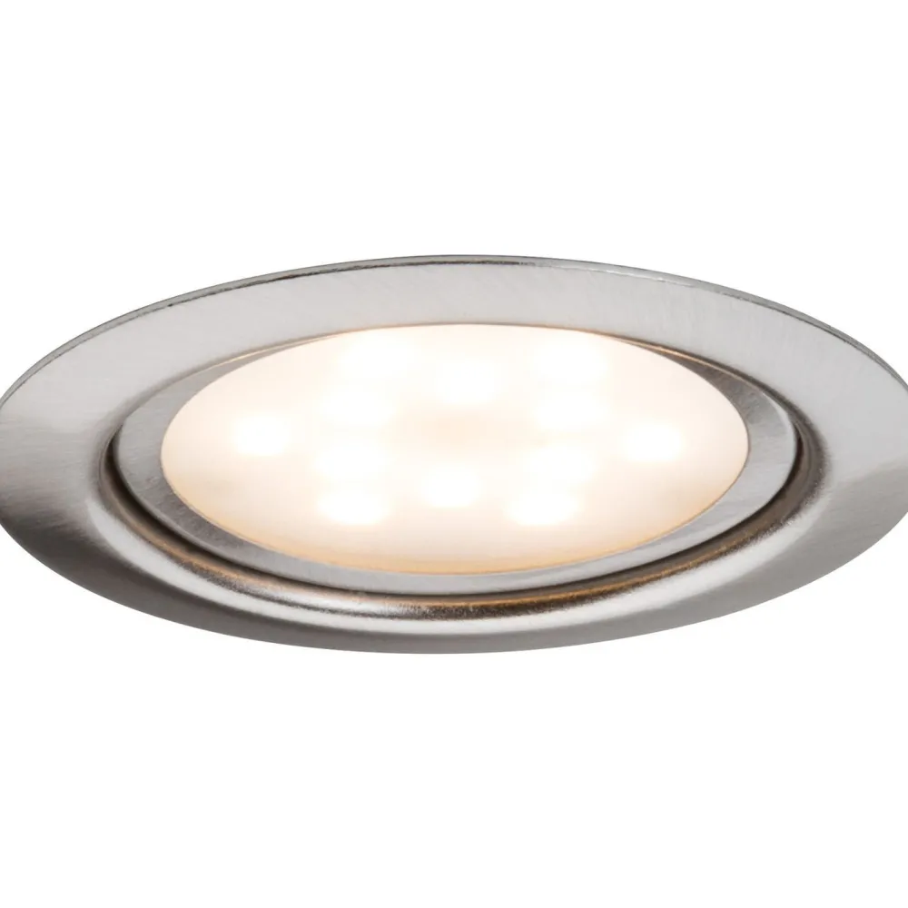 LED-kalustevalaisinsetti Micro Line 3x4,5W Ø 65 mm 3 kpl harjattu teräs Keittiövalaisimet