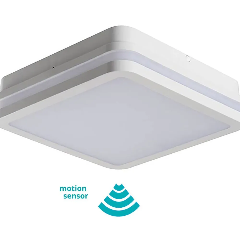 LED-kattovalaisin Beno liiketunnistimella IP54 26x26 cm eri värejä*Kanlux Sale