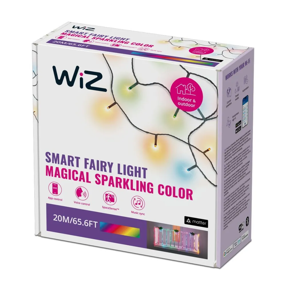 LED-koristevalosarja Fairy Lights, värillinen, 20m*WiZ Hot