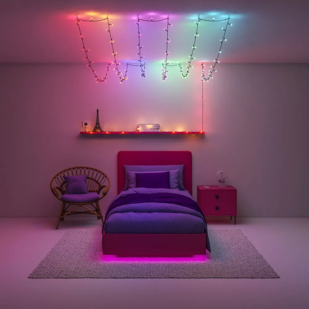 LED-koristevalosarja Fairy Lights, värillinen, 20m*WiZ Hot