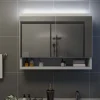 Clearance Led kylpyhuoneen peilikaappi valkoinen 80x15x60 cm mdf Peilikaapit