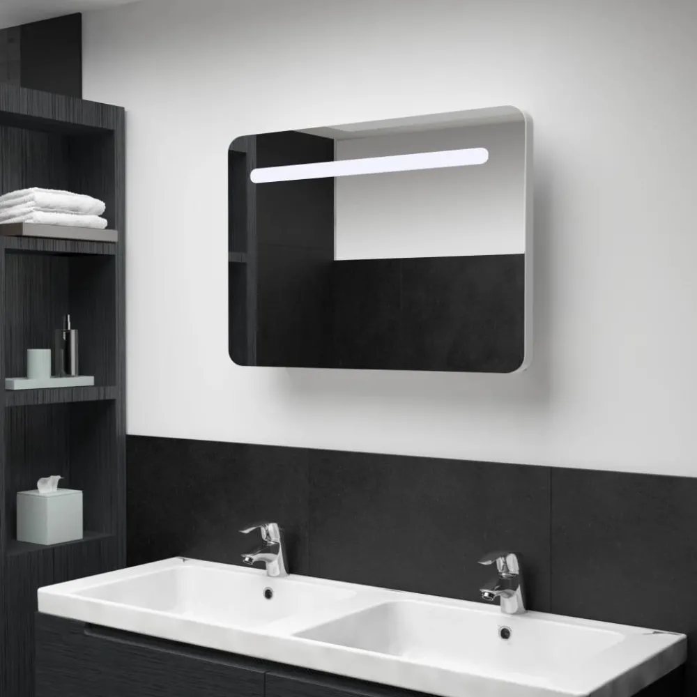 Outlet LED kylpyhuoneen peilikaappi, 80x11x55 cm Peilikaapit