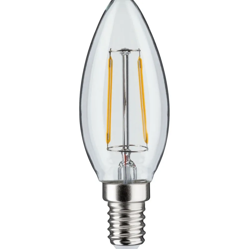 LED-kynttilälamppu Plug & Shine, E14, DC 24V, 160lm, 2W, 3000K, filamentti, himmennettävä, kirkas*Paulmann New