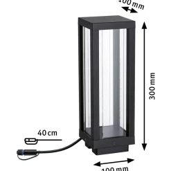 LED-lyhty Plug & Shine Classic, 30cm, Smart Home Zigbee 3.0, IP44, RGBW, antrasiitti*Paulmann Hot