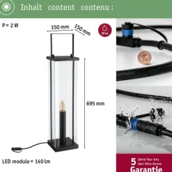 Sale LED-lyhty Plug & Shine Classic, 69.5cm, IP44, 1900K, antrasiitti Terassivalot|Lyhdyt