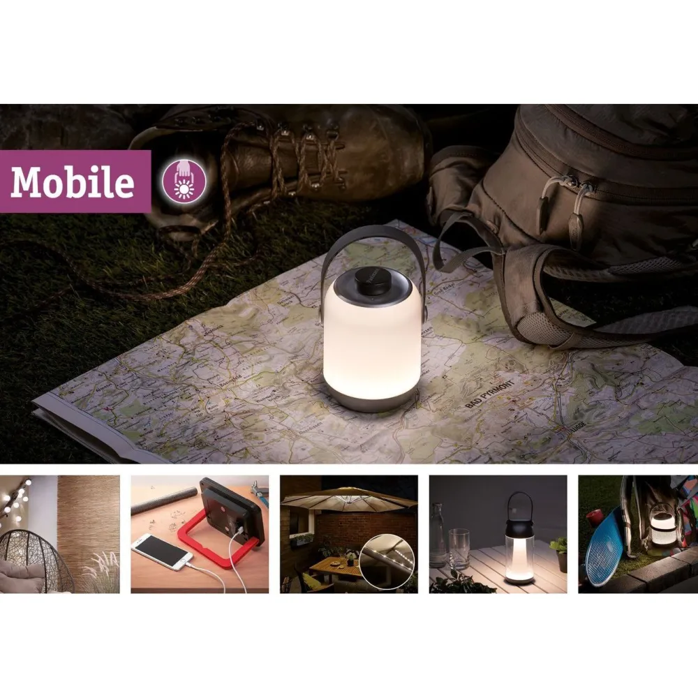 Best LED-lyhty Pulmann Cupulino, IP44, 3000K, USB-ladattava, himmennettävä Lyhdyt