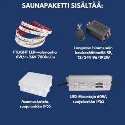 LED-nauha saunapaketti 5 m*FTLight Hot