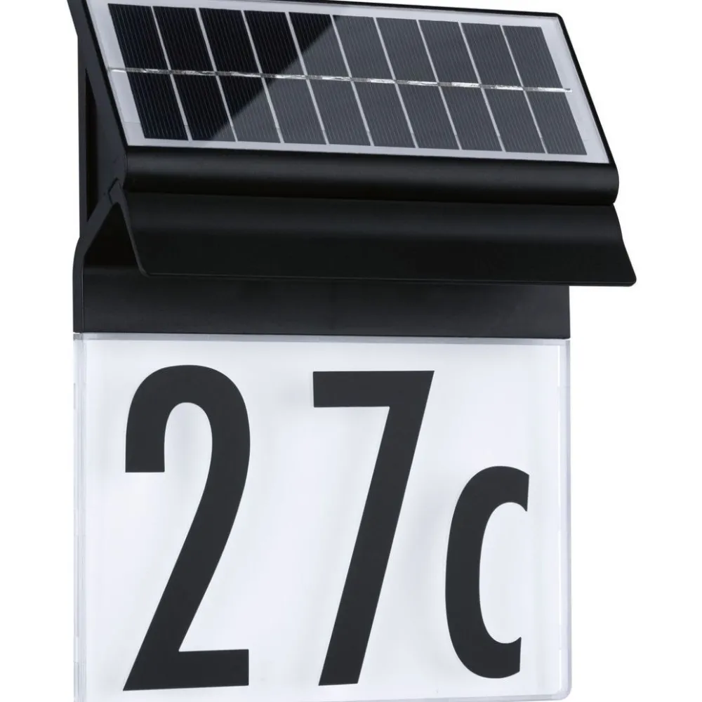 Best LED-numerovalaisin aurinkokennolla Neda, IP44, 3000K, musta Aurinkokennovalaisimet