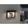 Sale LED-numerovalaisin aurinkokennolla Dayton II, IP44, 3000K, hämärätunnistin musta Aurinkokennovalaisimet|Led-Ulkovalot