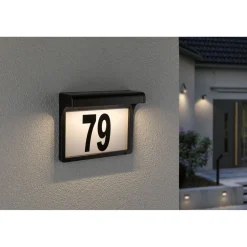 Sale LED-numerovalaisin aurinkokennolla Dayton II, IP44, 3000K, hämärätunnistin musta Aurinkokennovalaisimet|Led-Ulkovalot