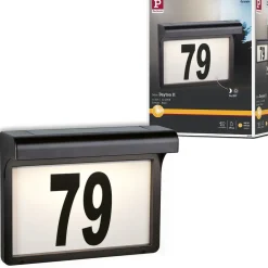 Sale LED-numerovalaisin aurinkokennolla Dayton II, IP44, 3000K, hämärätunnistin musta Aurinkokennovalaisimet|Led-Ulkovalot
