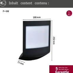New LED-numerovalaisin liike- ja hämärätunnistimella Padea, Smart Home Zigbee 3.0, RGBW+, IP44, antrasiitti Älyvalaisimet Ulos