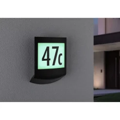New LED-numerovalaisin liike- ja hämärätunnistimella Padea, Smart Home Zigbee 3.0, RGBW+, IP44, antrasiitti Älyvalaisimet Ulos