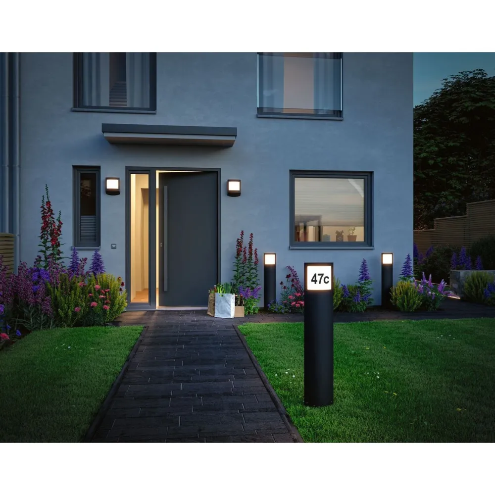 LED-numerovalaisin liike- ja hämärätunnistimella Padea, Smart Home Zigbee 3.0, IP44, antrasiitti*Paulmann Clearance