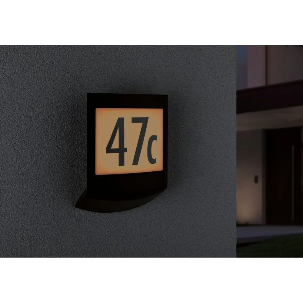 LED-numerovalaisin liike- ja hämärätunnistimella Padea, Smart Home Zigbee 3.0, IP44, antrasiitti*Paulmann Clearance