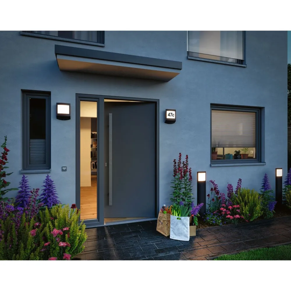 LED-numerovalaisin liike- ja hämärätunnistimella Padea, Smart Home Zigbee 3.0, IP44, antrasiitti*Paulmann Clearance