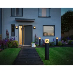 LED-numerovalaisin liike- ja hämärätunnistimella Padea, Smart Home Zigbee 3.0, IP44, antrasiitti*Paulmann Clearance