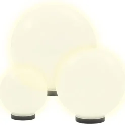 Led-pallovalaisimet 3 kpl 20/30/40 cm akryyli*FinePRICE