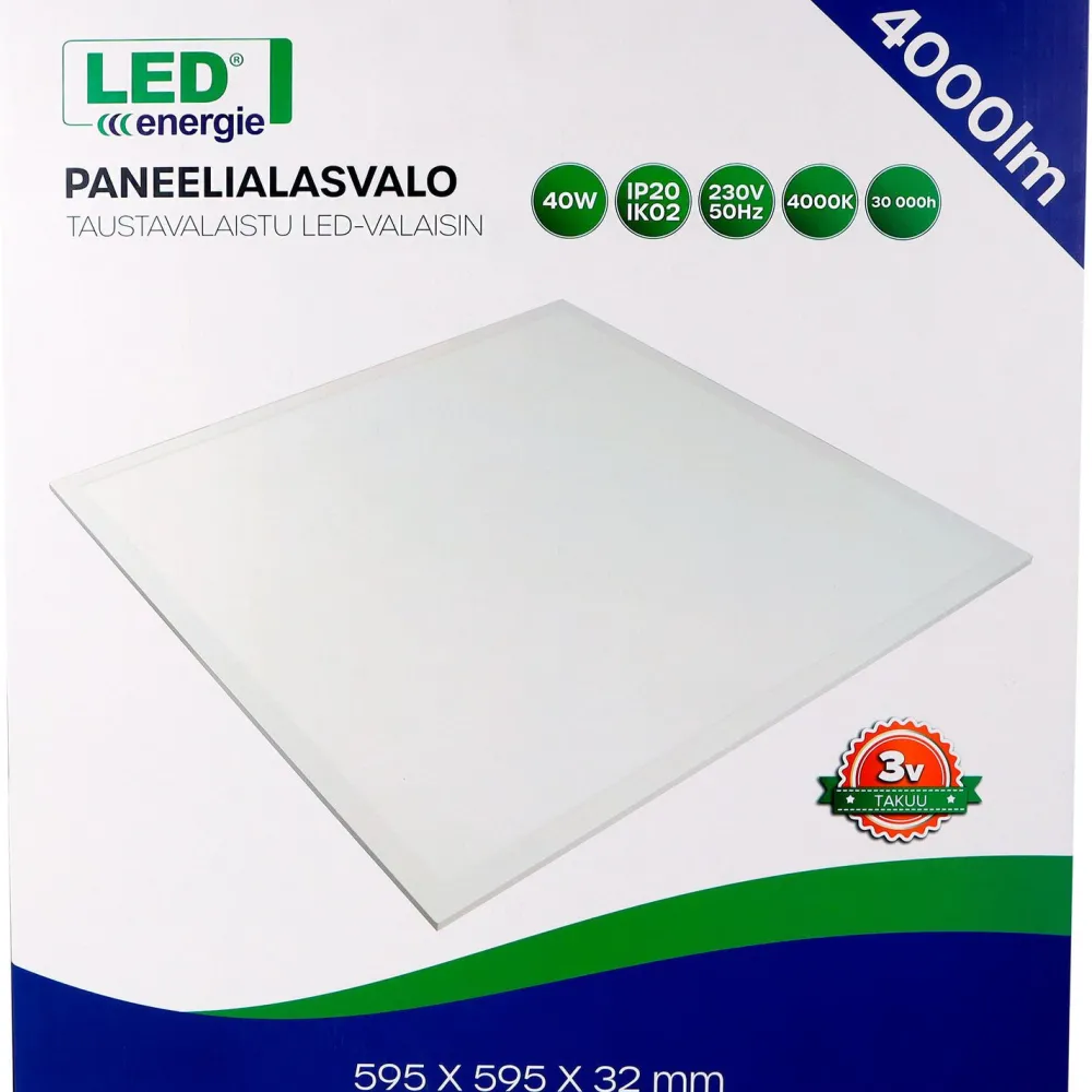 LED-paneeli , 60x60, 40W, 4000lm, 4000K, IP20, valkoinen*LED Energie Online