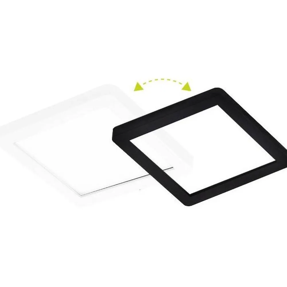 Clearance LED-paneeli DSC 216x216mm IP20 18W valkoinen/musta Plafondit|Led-Paneelit