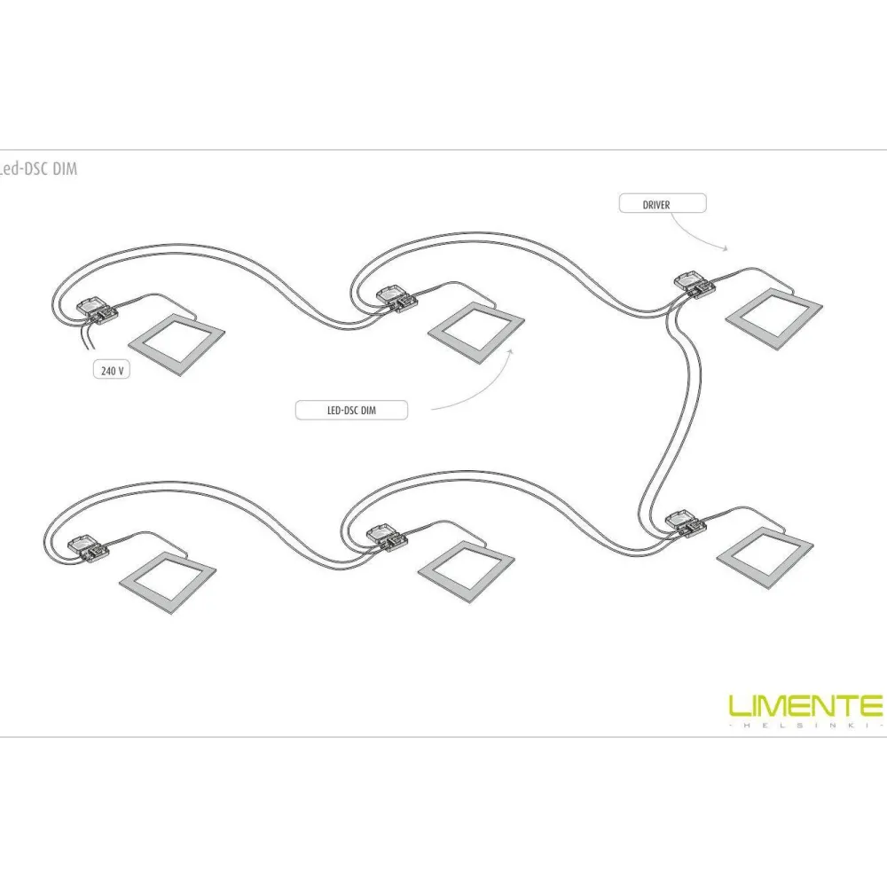 Clearance LED-paneeli DSC 216x216mm IP20 18W valkoinen/musta Plafondit|Led-Paneelit
