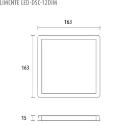 LED-paneeli DSC 163x163mm IP20 12W valkoinen/musta*Limente Online
