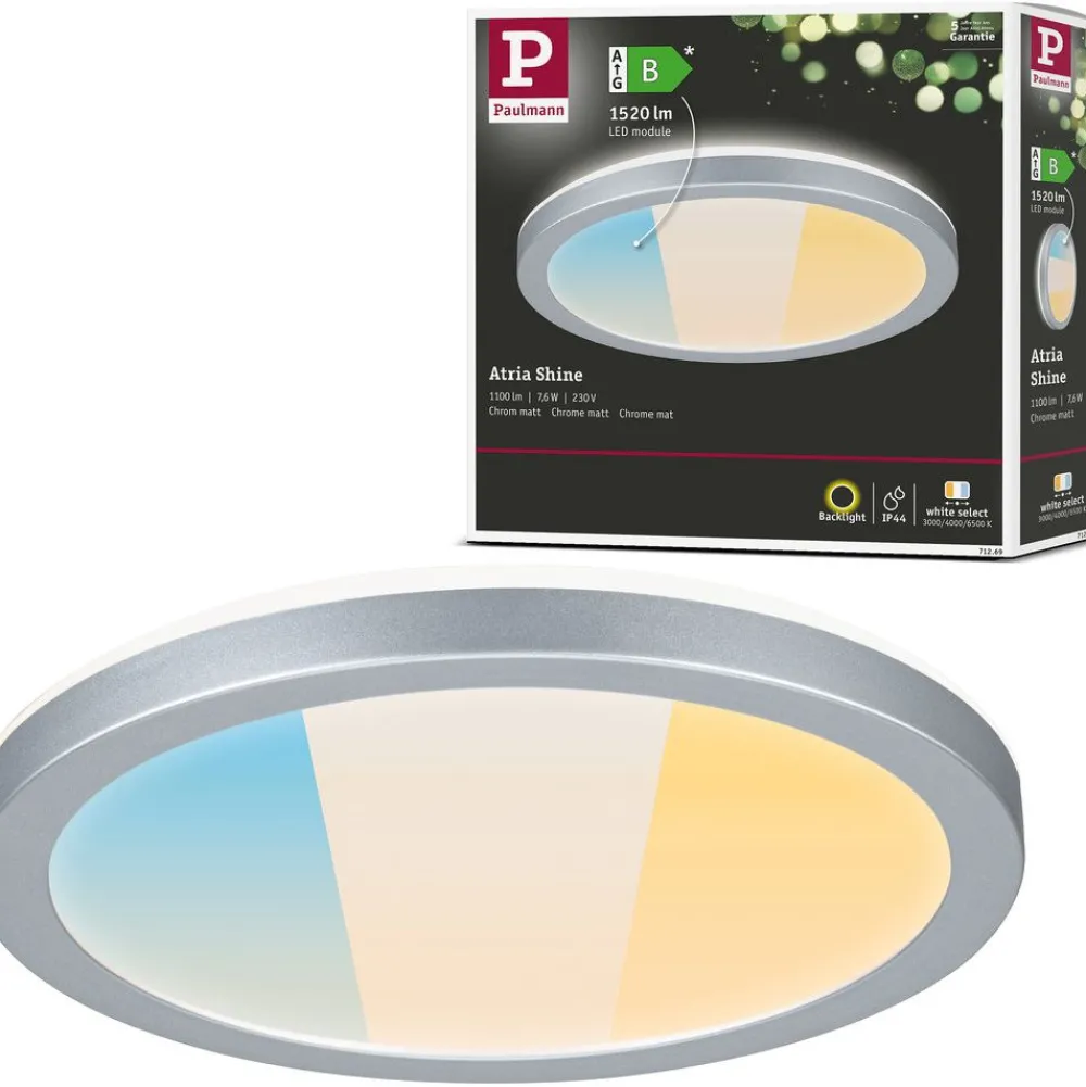 LED-paneeli Atria Shine, pyöreä, IP44, 3000-6500K, eri kokoja*Paulmann Clearance